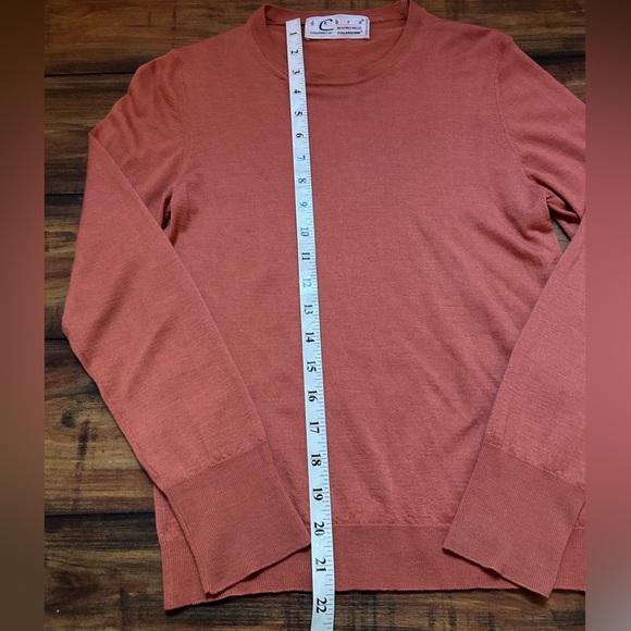 Debra C Beverly Hills Rust Peach Long Sleeve Cashmere Silk Sweater Italy Small - Picture 6 of 12